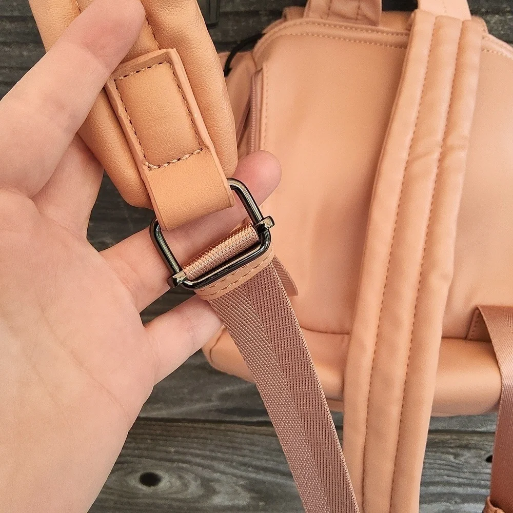 RACHEL Rachel Roy Peach Backpack with Buckle & Chain And Pockets Galore! - Picture 10 of 16